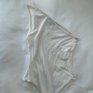 Forever 21 - White One-Shoulder Bodysuit - size M
